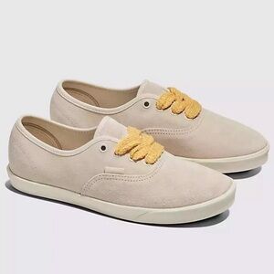 Vans Cream Sneakers with Yellow Laces